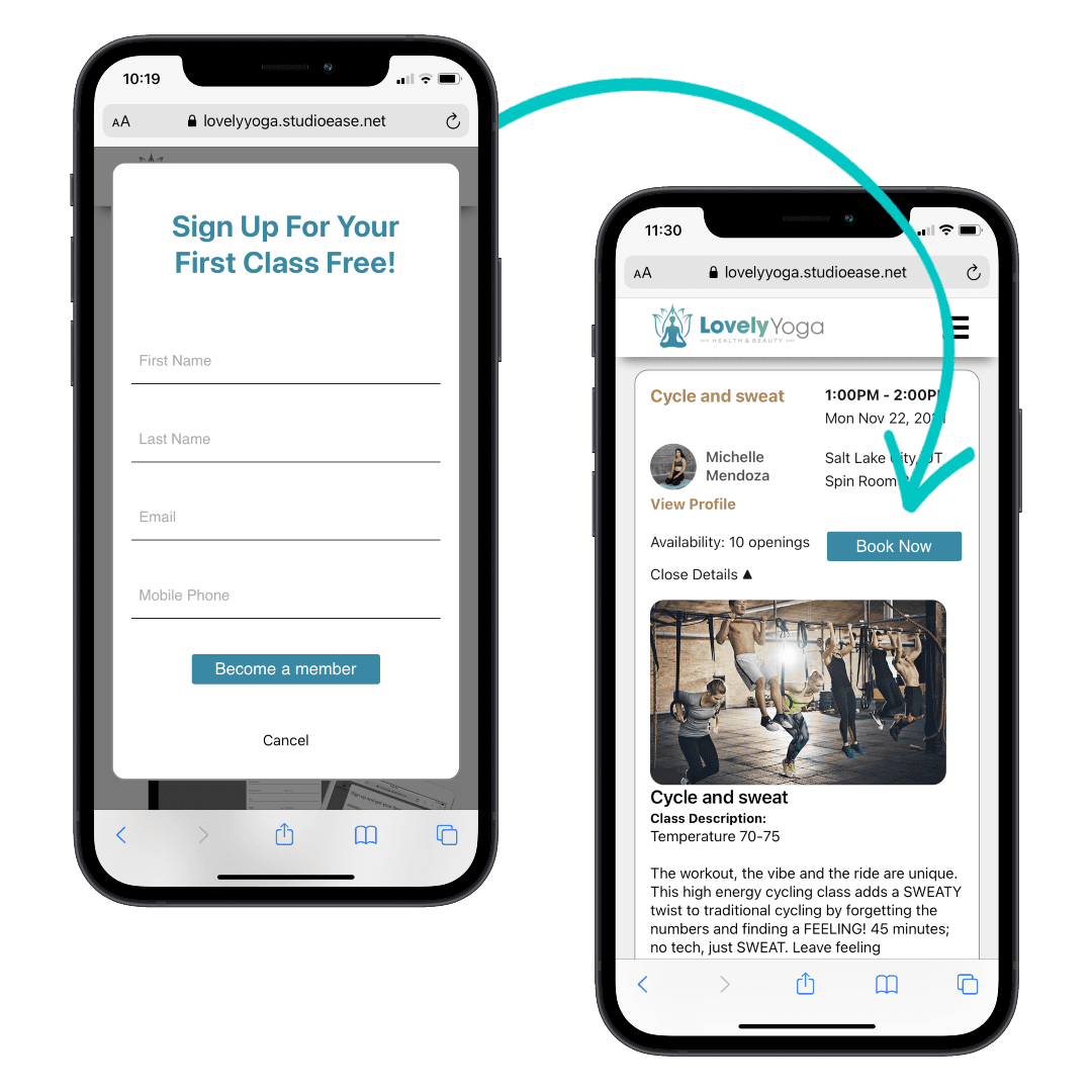 Website Booking Application for Lovely Yoga