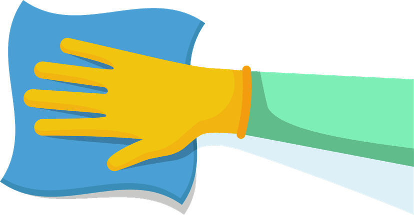 Hand with rag